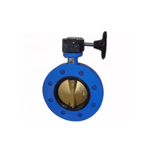 Ductile Iron Worm Gear Operated Double Flange Rubber Lined U Section Butterfly Valve